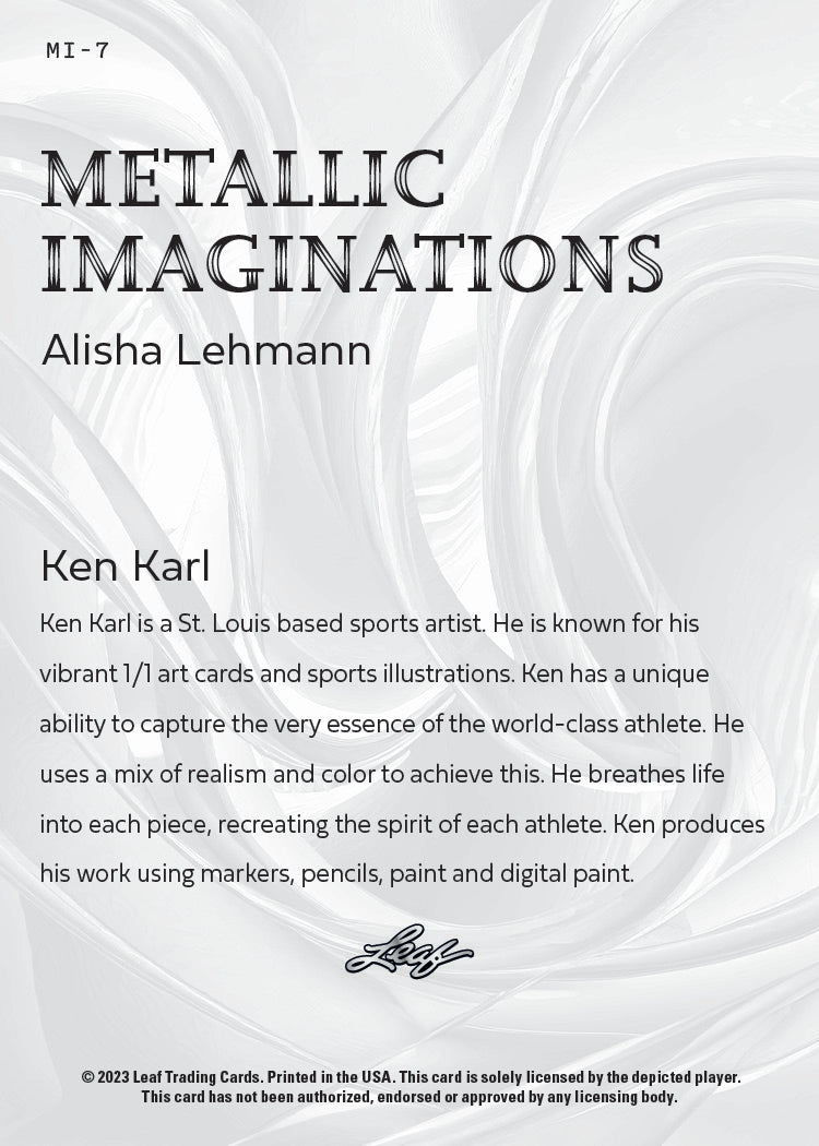 2023 Leaf Metallic Imaginations Alisha Lehmann #’d 199 to 1/1