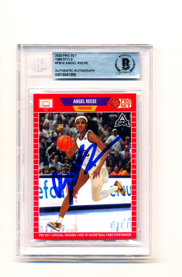 2023 PRO SET (1989 STYLE) ANGEL REESE (PLAYING) - AUTOGRAPHED ON CARD BY ANGEL!!!! - BECKETT SLABBED AUTHENTIC