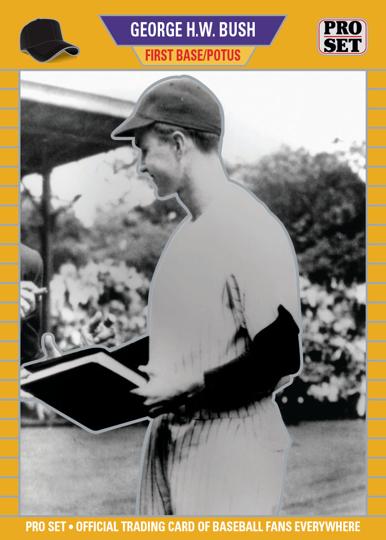 2023 PRO SET METAL LIMITED EDITION GOLD (#/199) GEORGE H.W. BUSH YALE BASEBALL CARD
