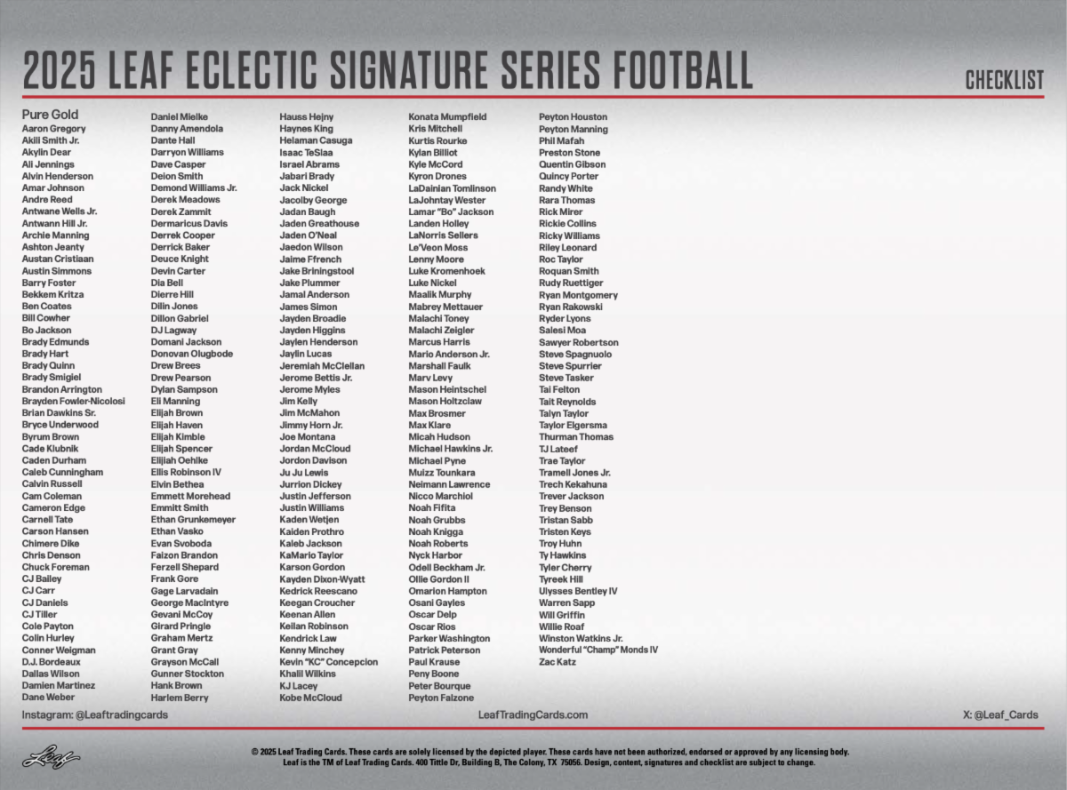 2025 Leaf Eclectic Signature Series Football Hobby