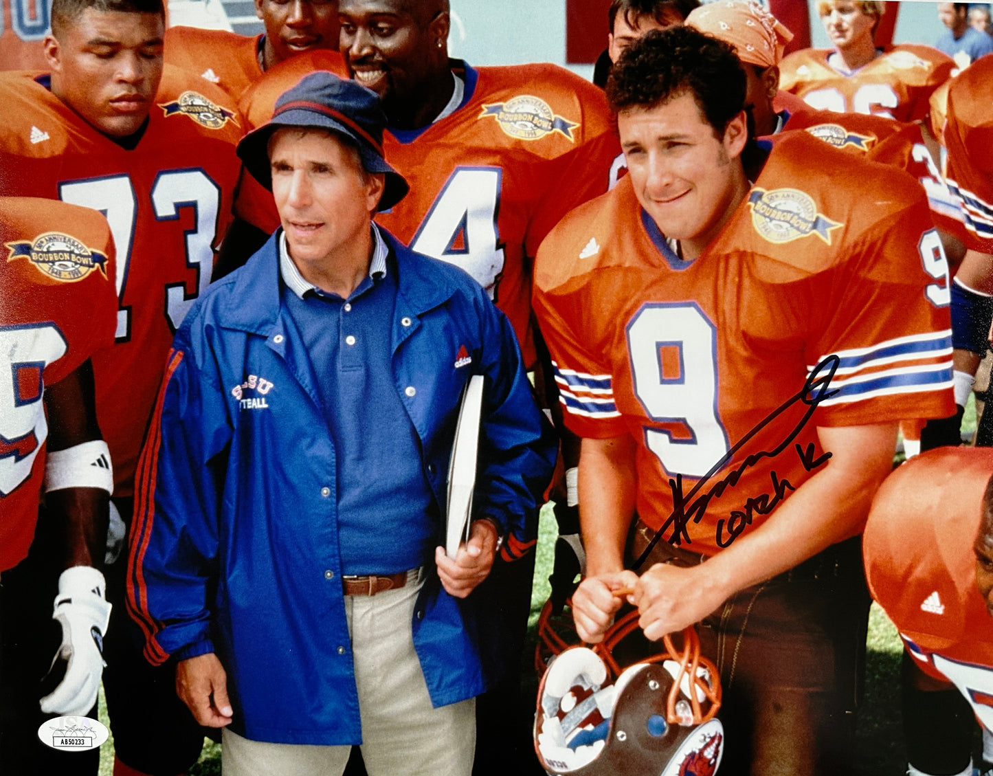 Henry Winkler Signed 11x14 Waterboy Coach K Football JSA COA from Private Signing