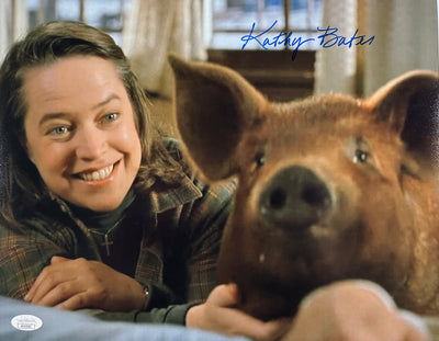Kathy Bates Signed 11x14 Color Photo from Misery w/Pig JSA COA from Private Signing