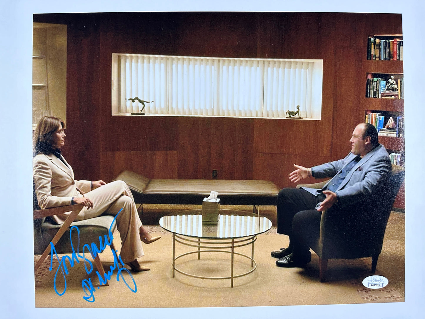 Lorraine Bracco Signed 11x14 Photo Dr. Melfi Sopranos Blue Ink JSA COA from Private Signing