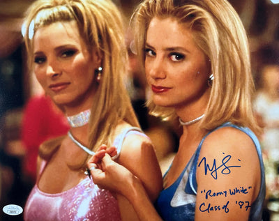 Mira Sorvino Signed 11x14 Photo w/Romy White Inscription Romy & Michelle JSA COA from Private Signing
