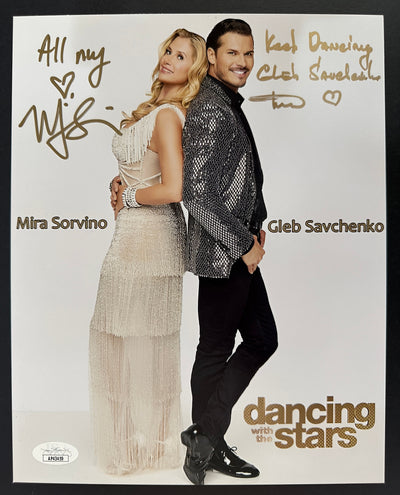 Mira Sorvino & Gleb Savchenko Signed 8x10 Photo Dancing with the Stars JSA COA from Private Signing
