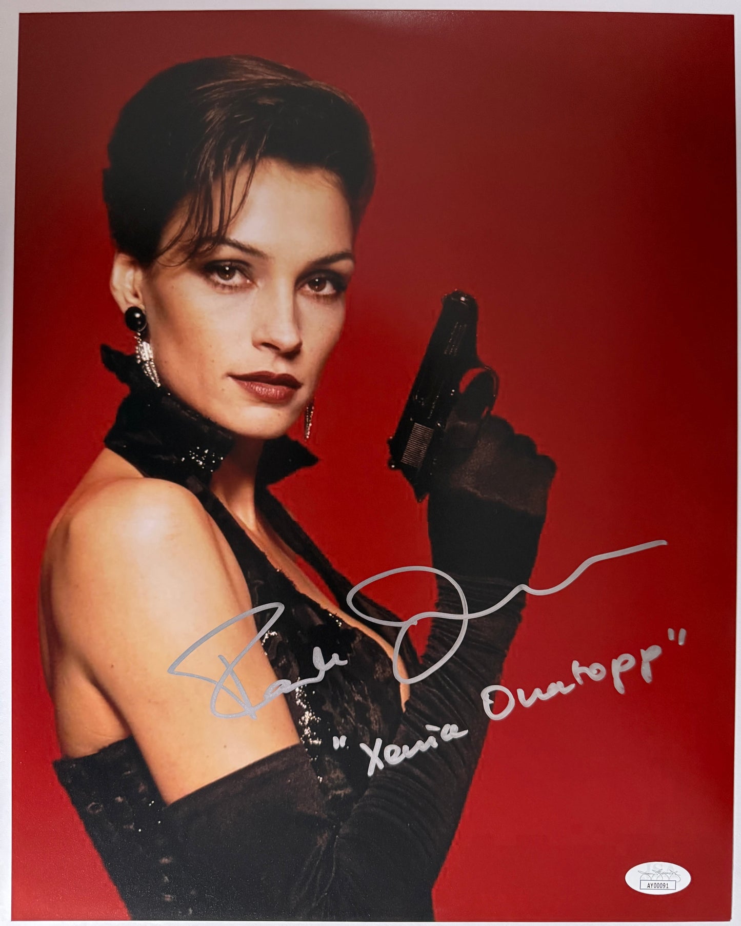Famke Janssen Signed 11x14 Photo as Xenia Onatopp from GoldenEye JSA COA from Private Signing