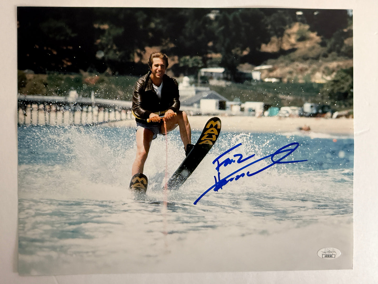 Henry Winkler Signed 11x14 Photo Fonz Shark Jump Scene JSA COA from Private Signing