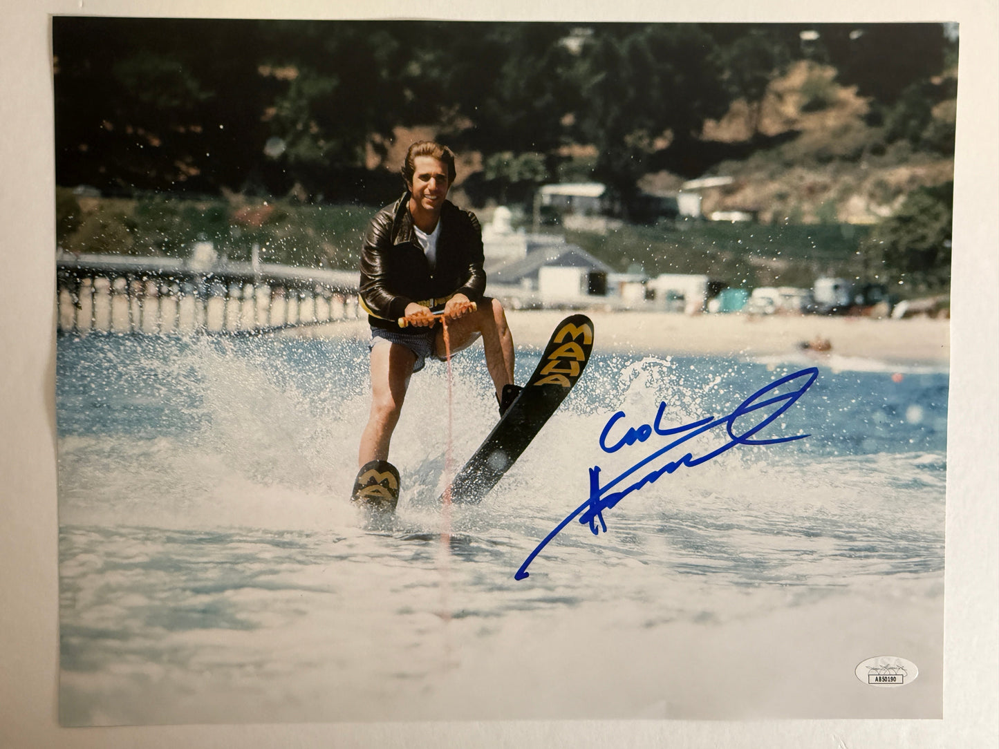 Henry Winkler Signed 11x14 Photo Shark Jump Scene w/Cool Inscription JSA COA from Private Signing