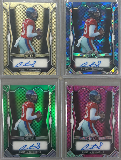 Austin Simmons 2025 Leaf Metal Football Autograph Pack
