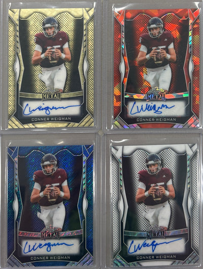Connor Weigman 2025 Leaf Metal Football Autograph Pack