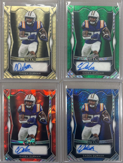 Caden Durham 2025 Leaf Metal Football Autograph Pack