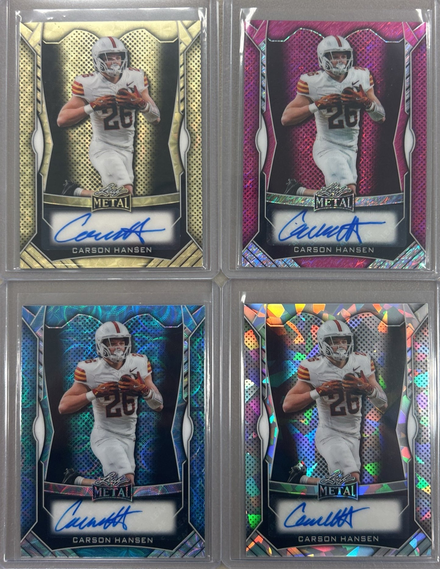 Carson Hansen 2025 Leaf Metal Football Autograph Pack