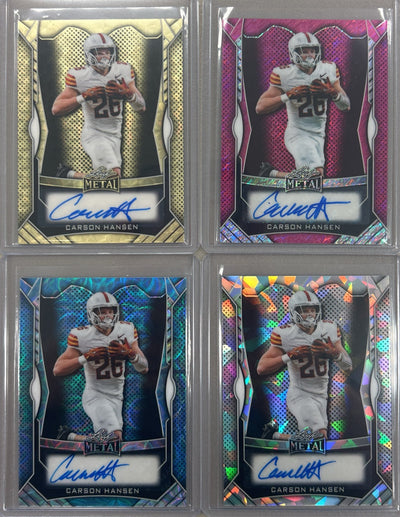 Carson Hansen 2025 Leaf Metal Football Autograph Pack