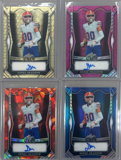 Derek Meadows 2025 Leaf Metal Football Autograph Pack