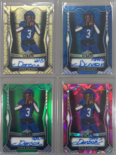 Chris Denson 2025 Leaf Metal Football Autograph Pack