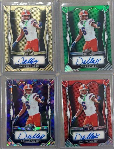 Dallas Wilson 2025 Leaf Metal Football Autograph Pack