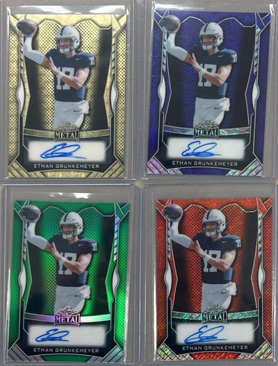 Ethan Grunkmeyer 2025 Leaf Metal Football Autograph Pack
