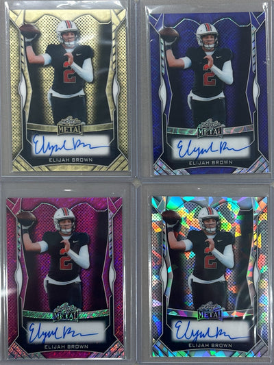 Elijah Brown 2025 Leaf Metal Football Autograph Pack