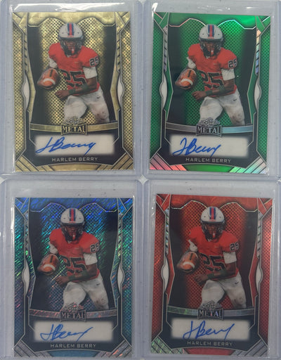 Harlem Berry 2025 Leaf Metal Football Autograph Pack