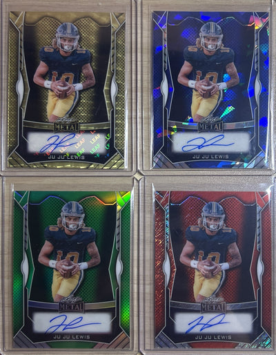 Juju Lewis 2025 Leaf Metal Football Autograph Pack