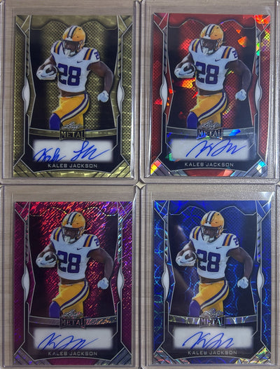 Kaleb Jackson 2025 Leaf Metal Football Autograph Pack