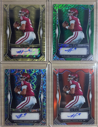 Michael Hawkins Jr. 2025 Leaf Metal Football Autograph Pack