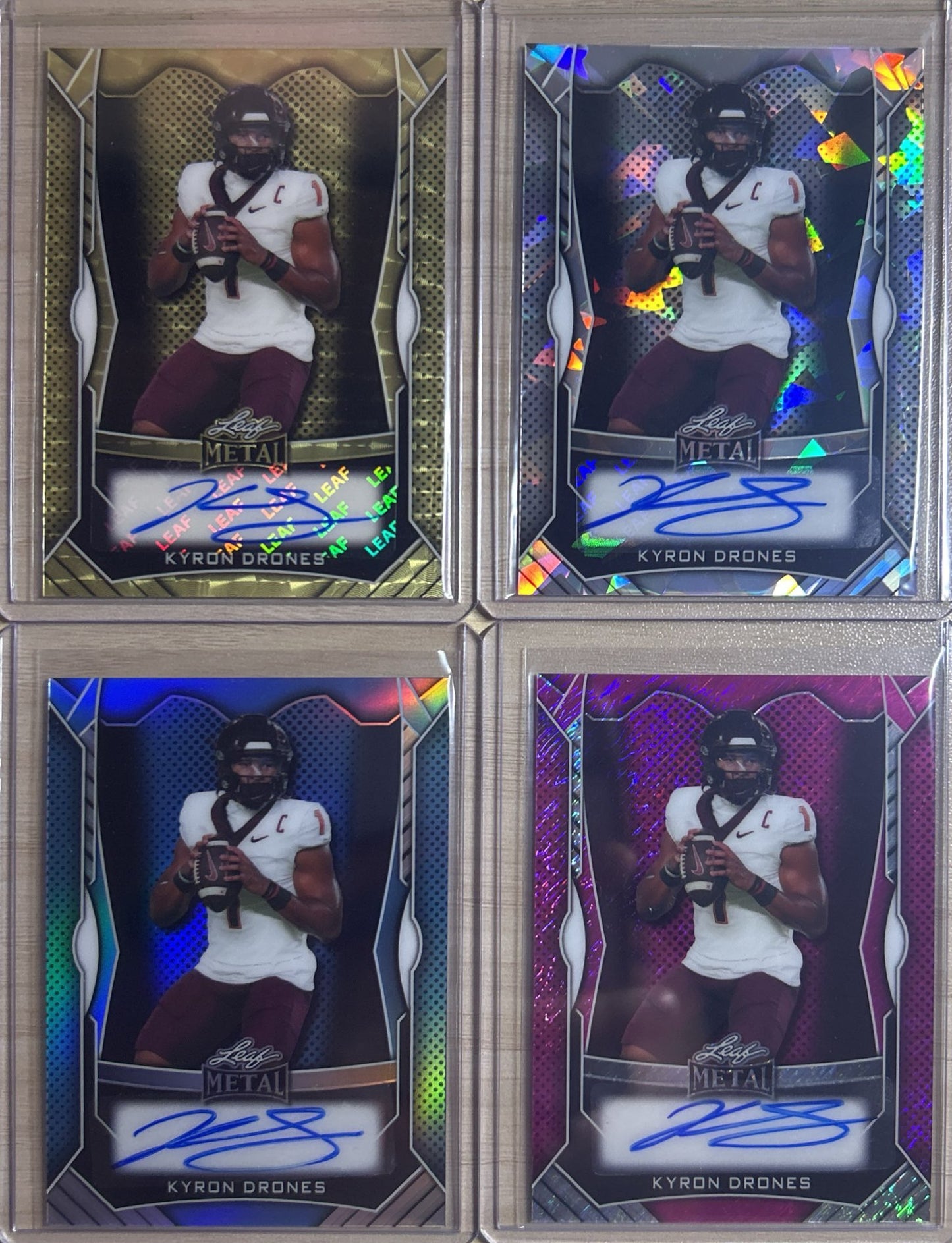 Kyron Drones 2025 Leaf Metal Football Autograph Pack