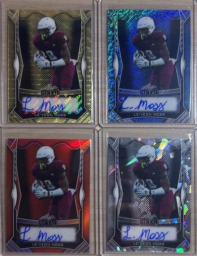 Le'veon Moss 2025 Leaf Metal Football Autograph Pack