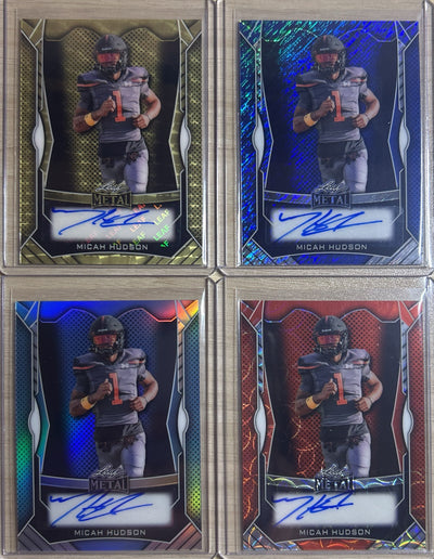 Micah Hudson 2025 Leaf Metal Football Autograph Pack