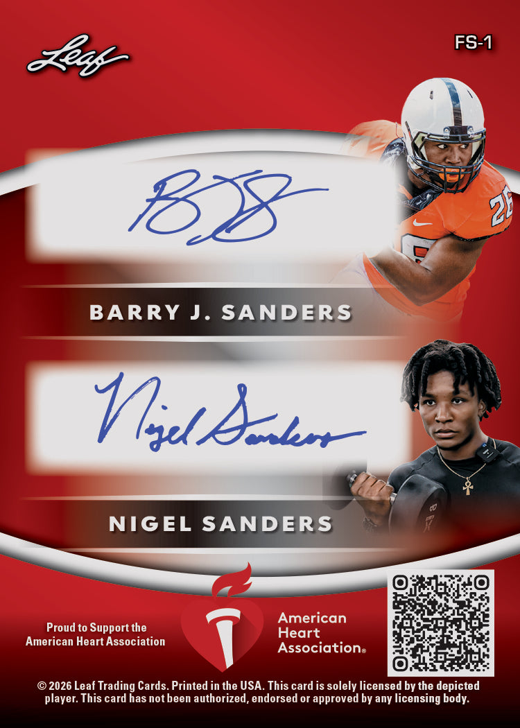 Barry Sanders AHA Foundation Metal Card Available Until 6/22
