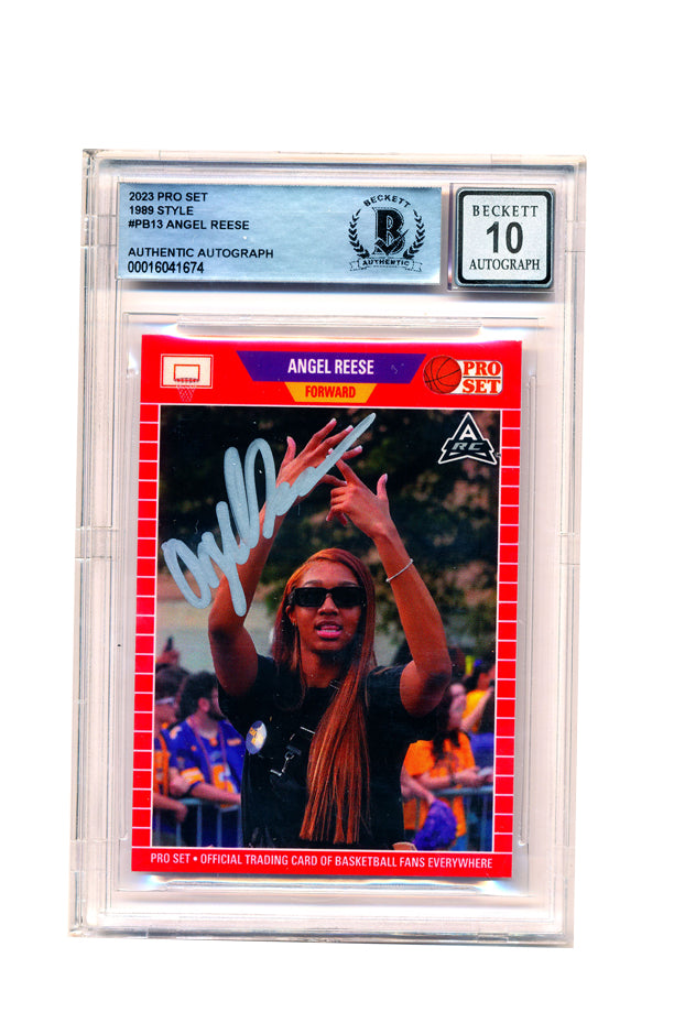 2023 PRO SET (1989 STYLE)  ANGEL REESE (RING POSE) - AUTOGRAPHED ON CARD BY ANGEL!!!! - BECKETT SLABBED 10 AUTOGRAPH GRADE