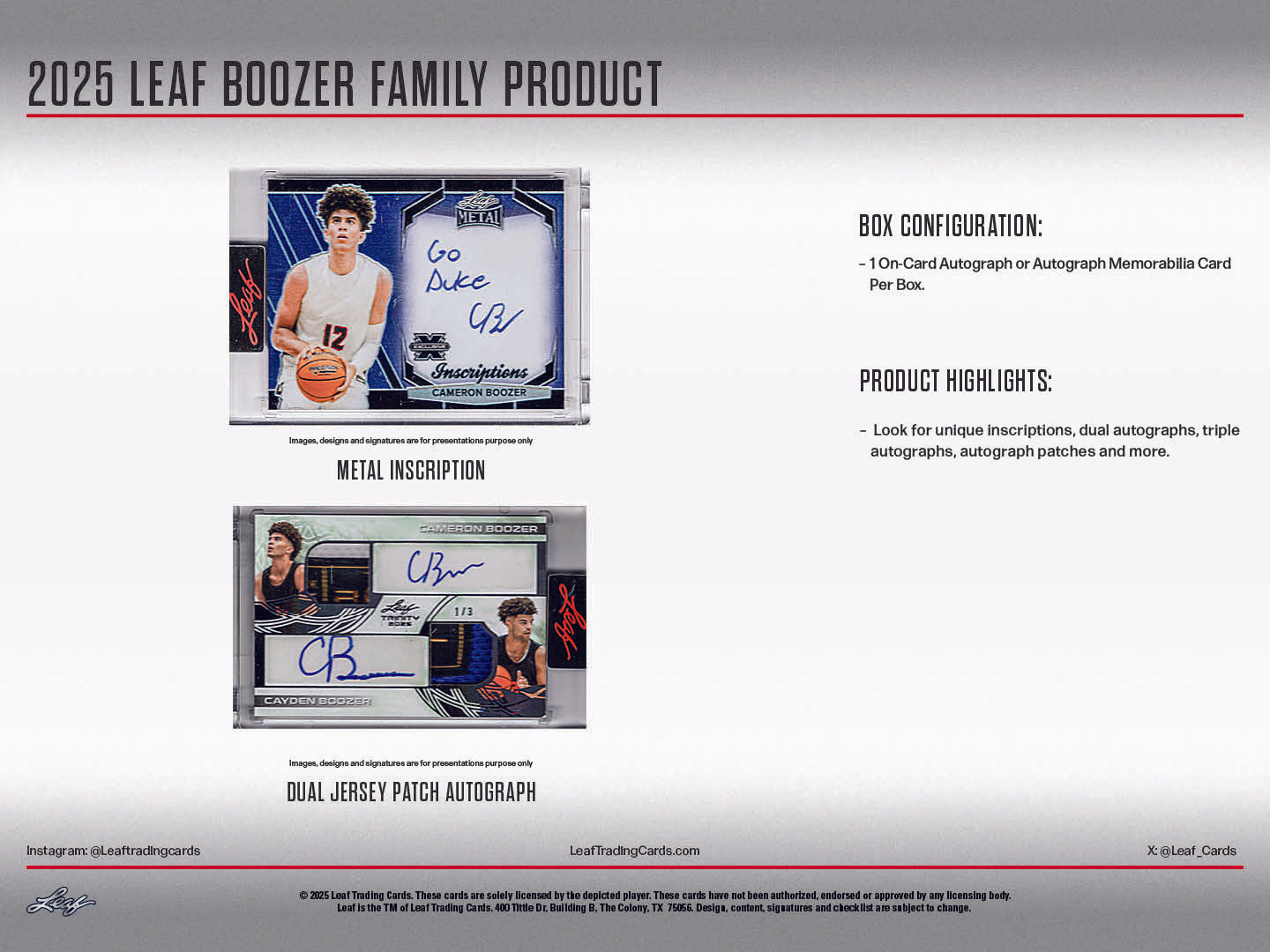 2025 Leaf Boozer Family Product – Leaf Trading Cards