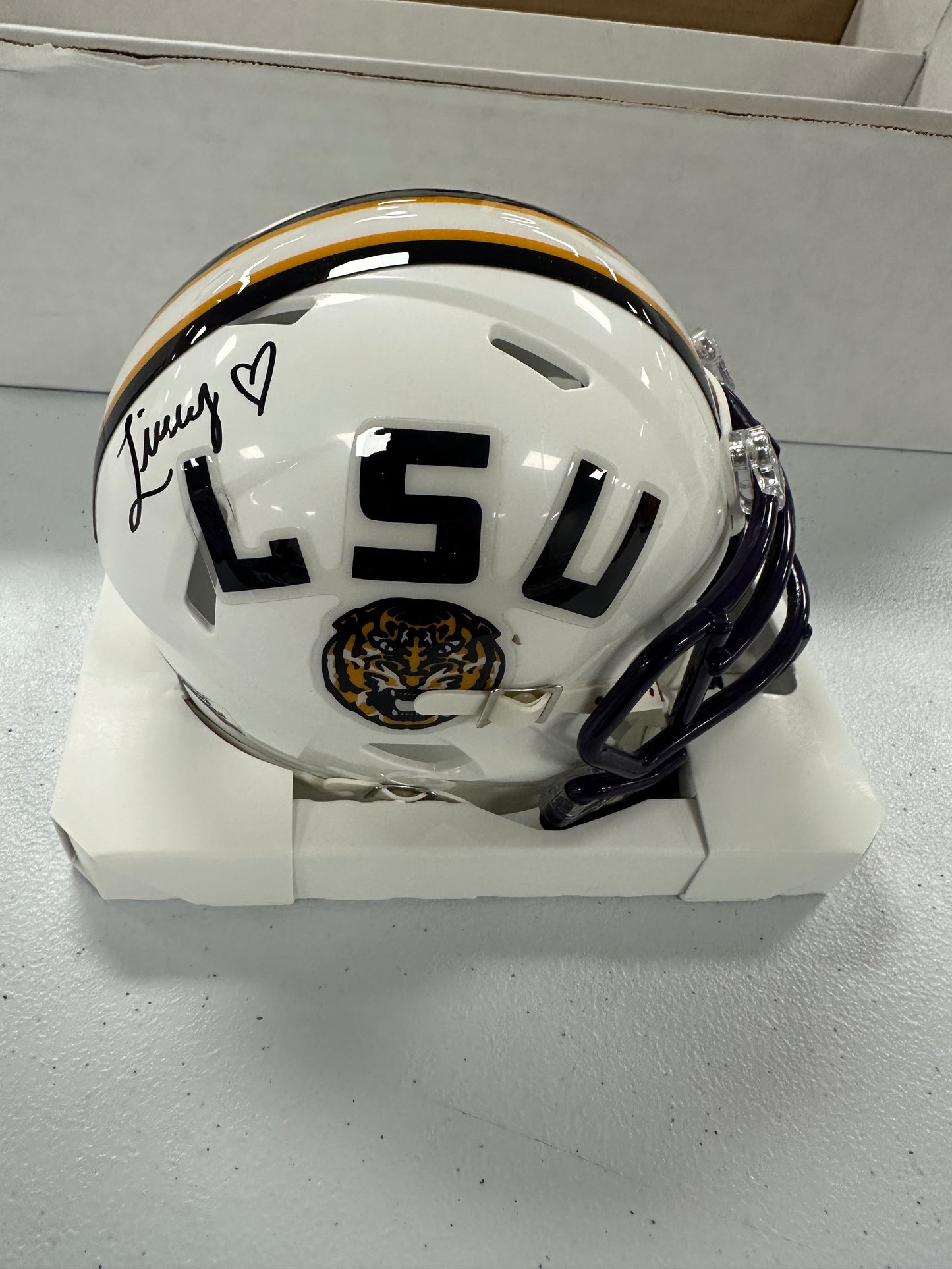 Olivia Dunne Autographed White Riddell LSU Mini Helmet