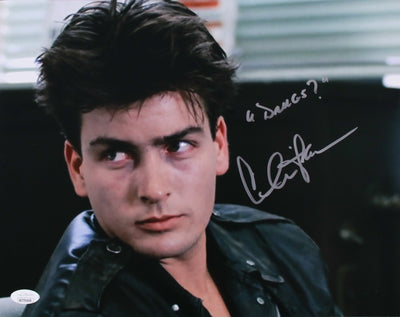 Charlie Sheen Signed 11x14 Photo Drugs? Ferris Bueller's Day Off JSA COA from Private Signing