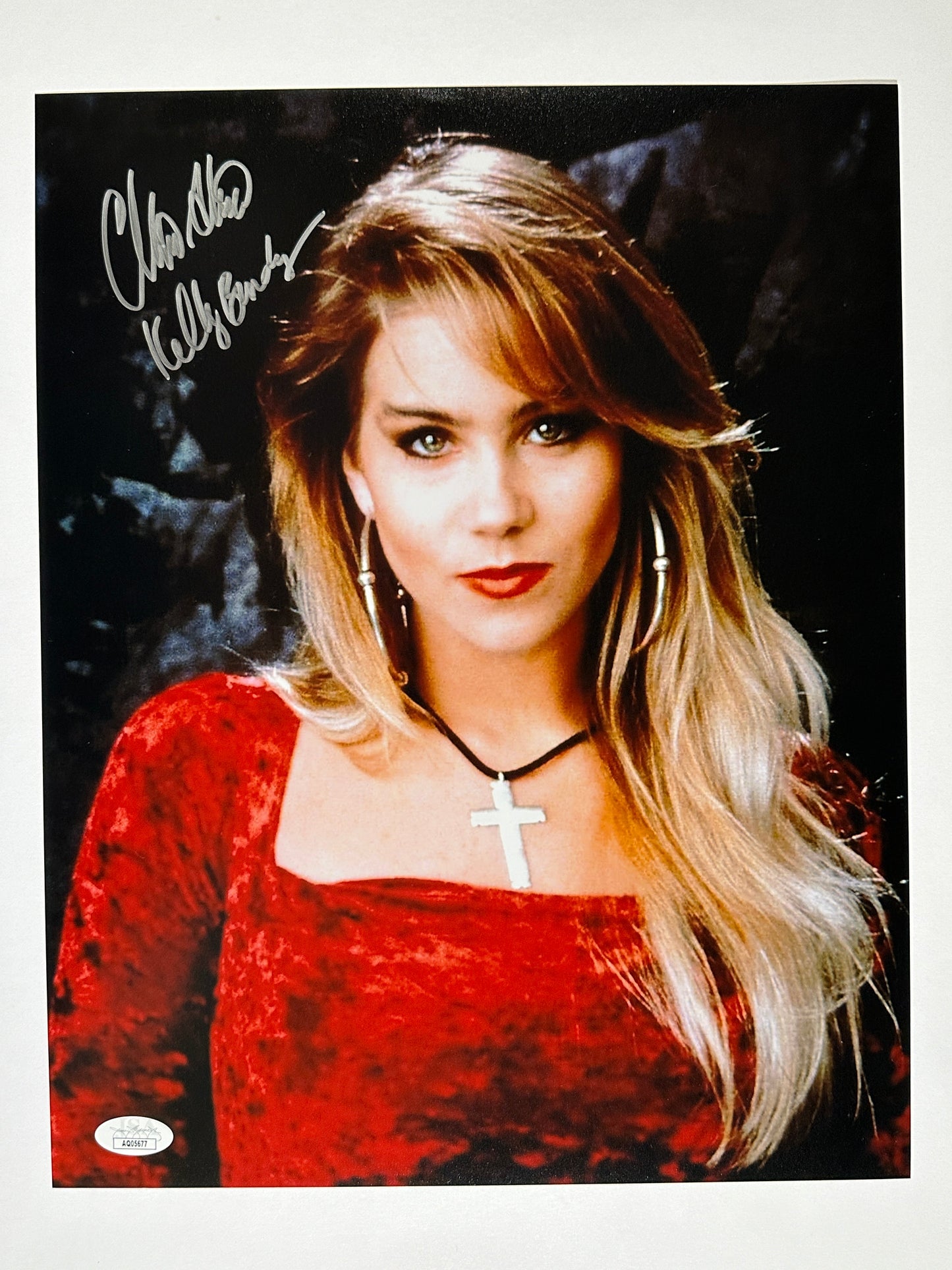 Christina Applegate Signed 11x14 Photo Kelly Bundy in Red Shirt JSA COA from Private Signing