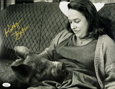 Kathy Bates Signed 11x14 Photo Misery Black & White w/Pig JSA COA from Private Signing