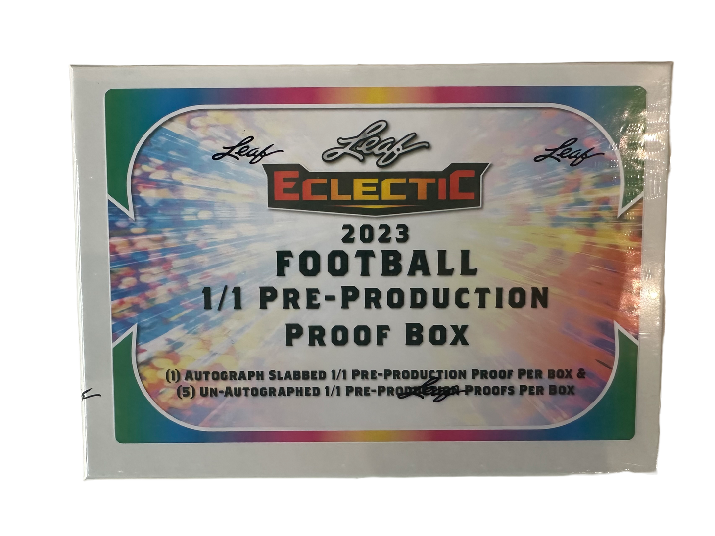 2023 Eclectic Football Proof Box- (5) Un-Signed Proofs Per Box (1) Signed Proof Per Box