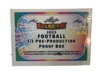2023 Eclectic Football Proof Box- (5) Un-Signed Proofs Per Box (1) Signed Proof Per Box