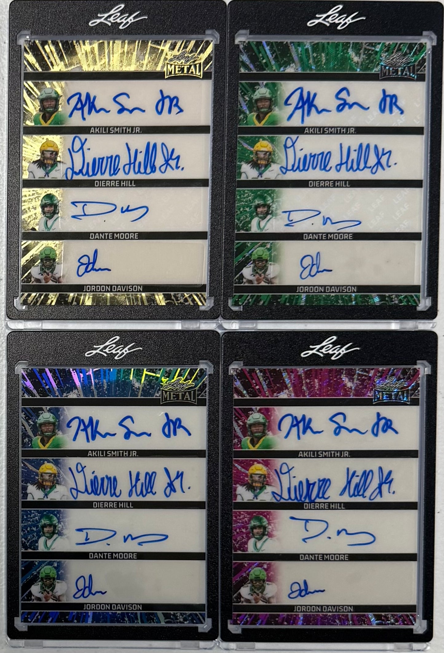 2026 Leaf Metal Oregon Team Quad Autograph Card