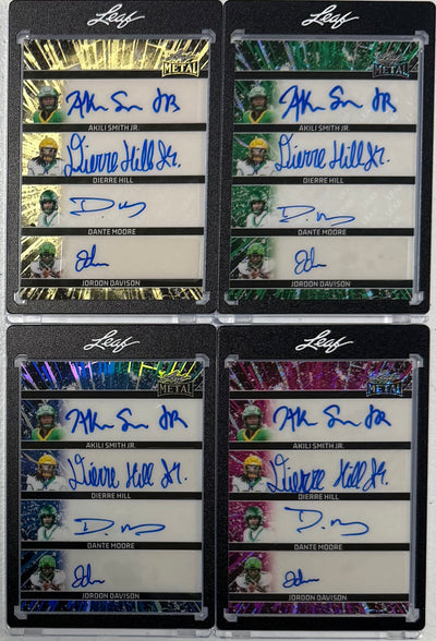 2026 Leaf Metal Oregon Team Quad Autograph Card