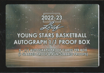 2022-23 Leaf Young Stars Basketball Autograph 1/1 Proof Box