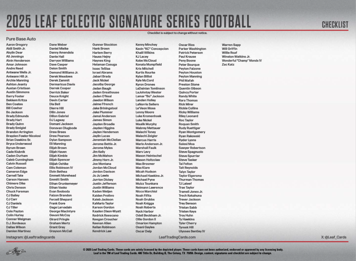 2025 Leaf Eclectic Signature Series Football Hobby