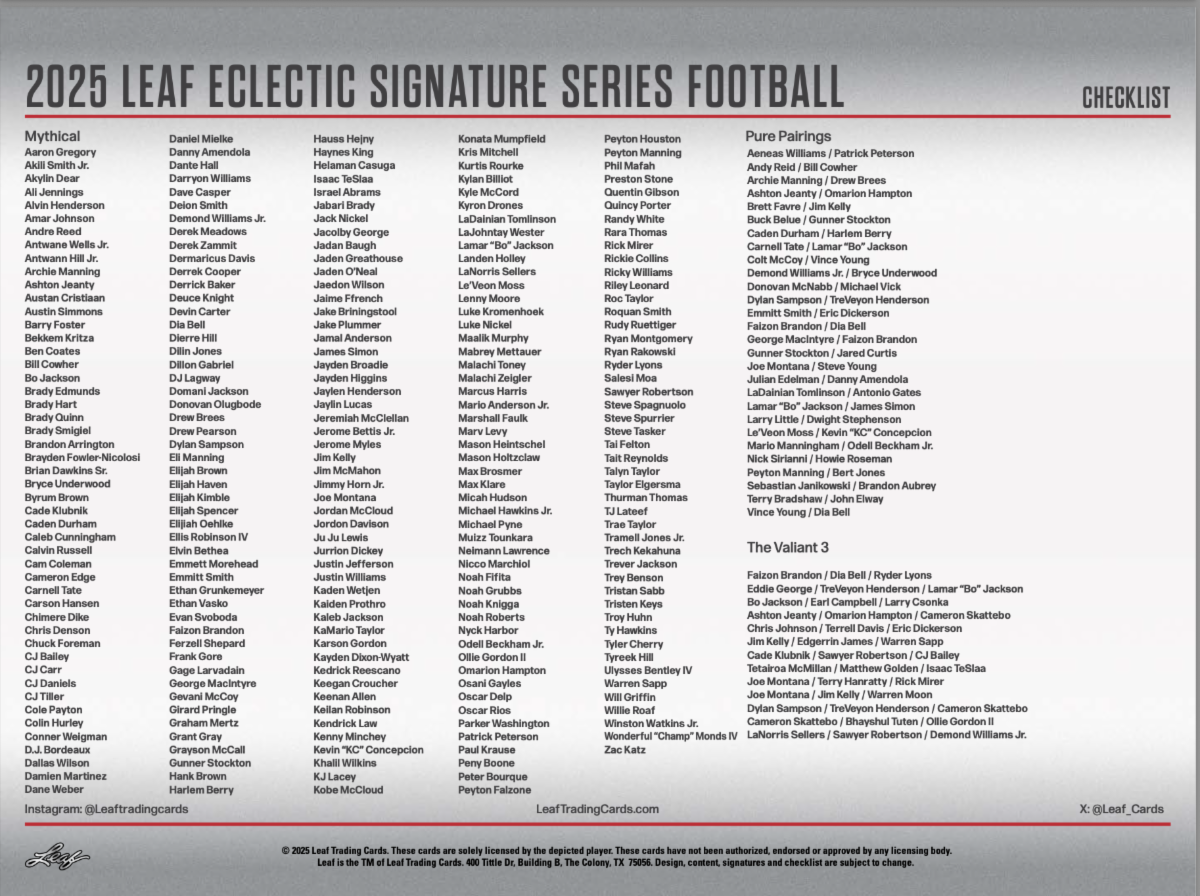 2025 Leaf Eclectic Signature Series Football Hobby