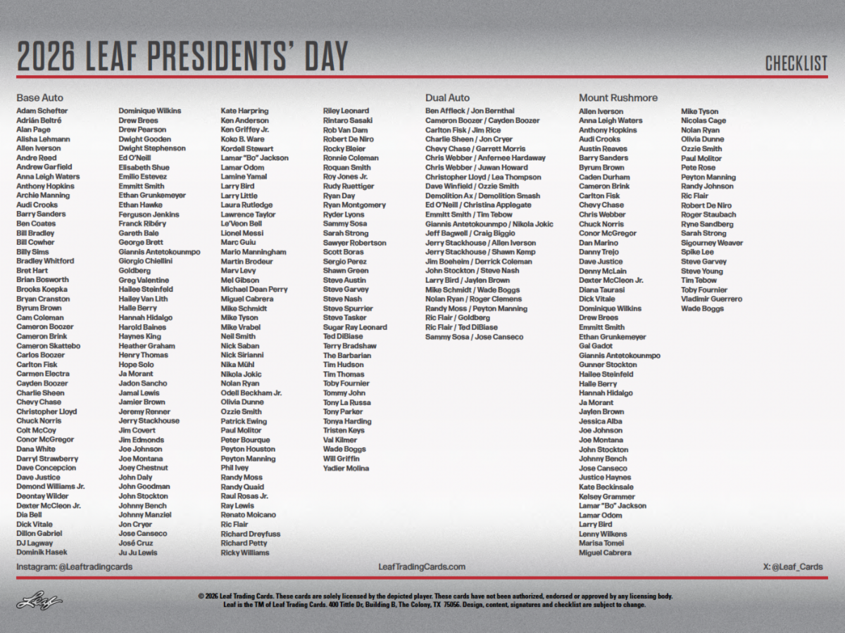 2026 Leaf Presidents' Day