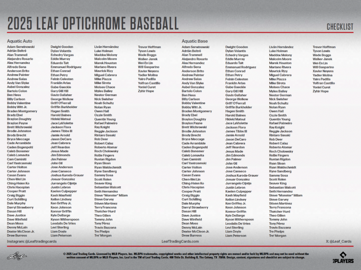 2025 Leaf Optichrome Baseball Jumbo